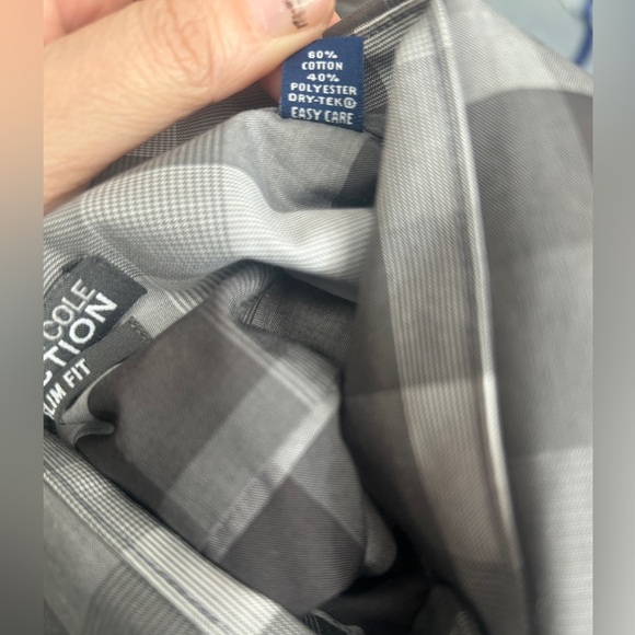 Kenneth Cole Reaction Men’s Plaid Shirt sz 16.5 34-35 NWT - Picture 6 of 9